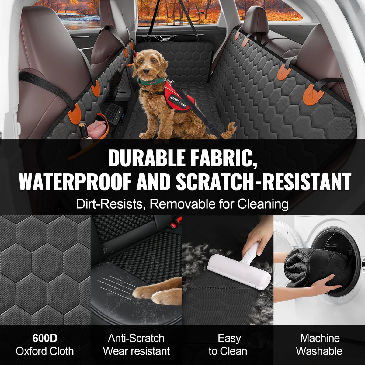 SucceBuy Back Seat Extender Dog Car Hammock With Mesh Window Pet and Home Outlet