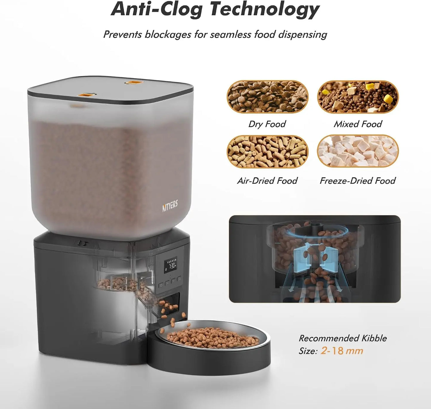 Nityers Automatic Pet Feeder With Voice Recorder And Key Control