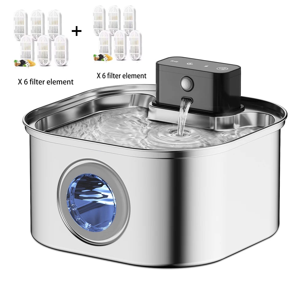 Weomg Rechargeable Stainless Steel Pet Water Fountain