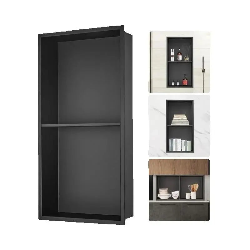SucceBuy 304 Stainless Steel Recessed Shower Niche Double Bathroom Shelf
