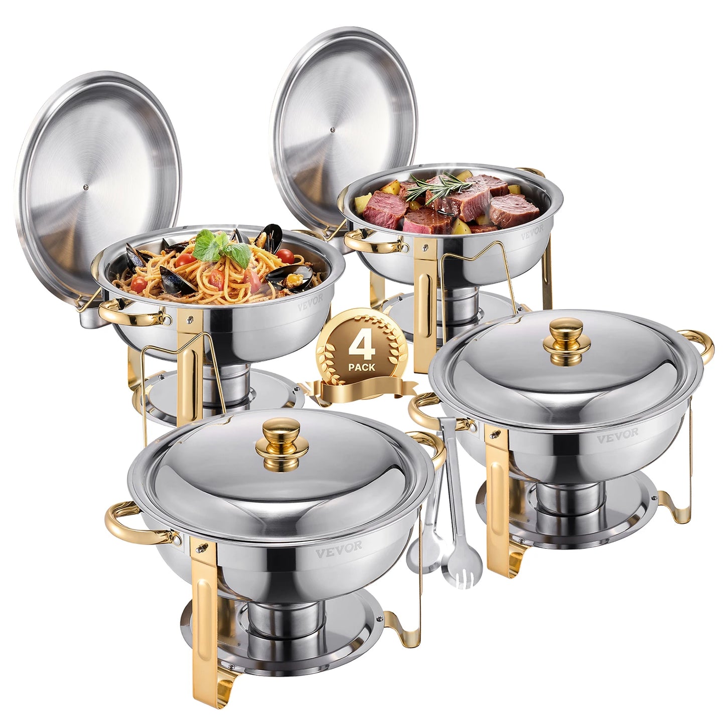 SucceBuy Chafing Dish Buffet Set Stainless Steel Chafer With Pans