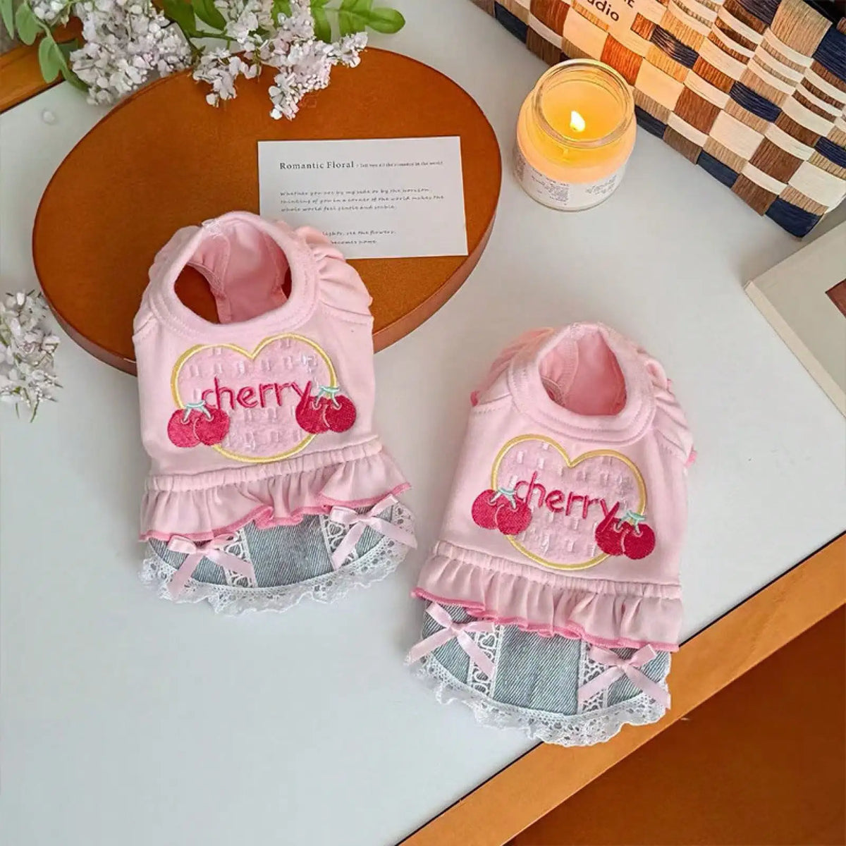 Small Dog Denim Skirt Vest Outfit Spring Pet Clothes Walking Travel Outdoor Fashion Apparel Pet and Home Outlet