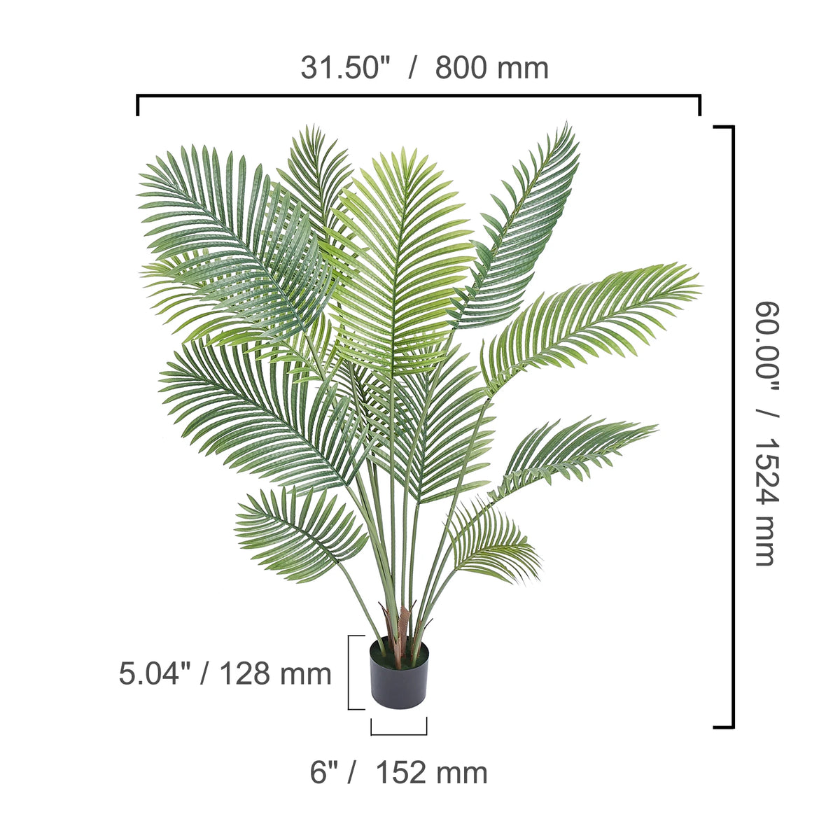 SucceBuy Artificial Palm Tree Faux Plant With Anti Tip Protection Pet and Home Outlet