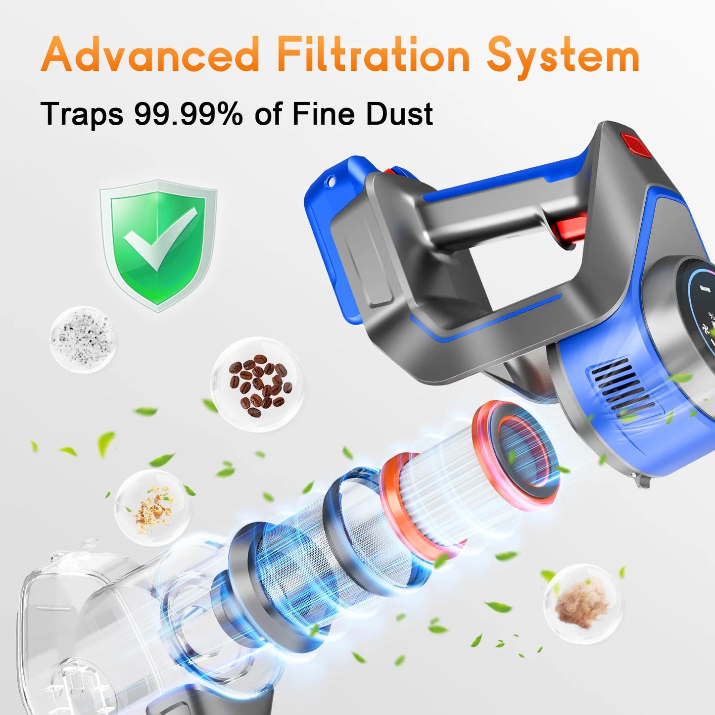 Honki Cordless Wet Dry Vacuum Cleaner With LED Suction