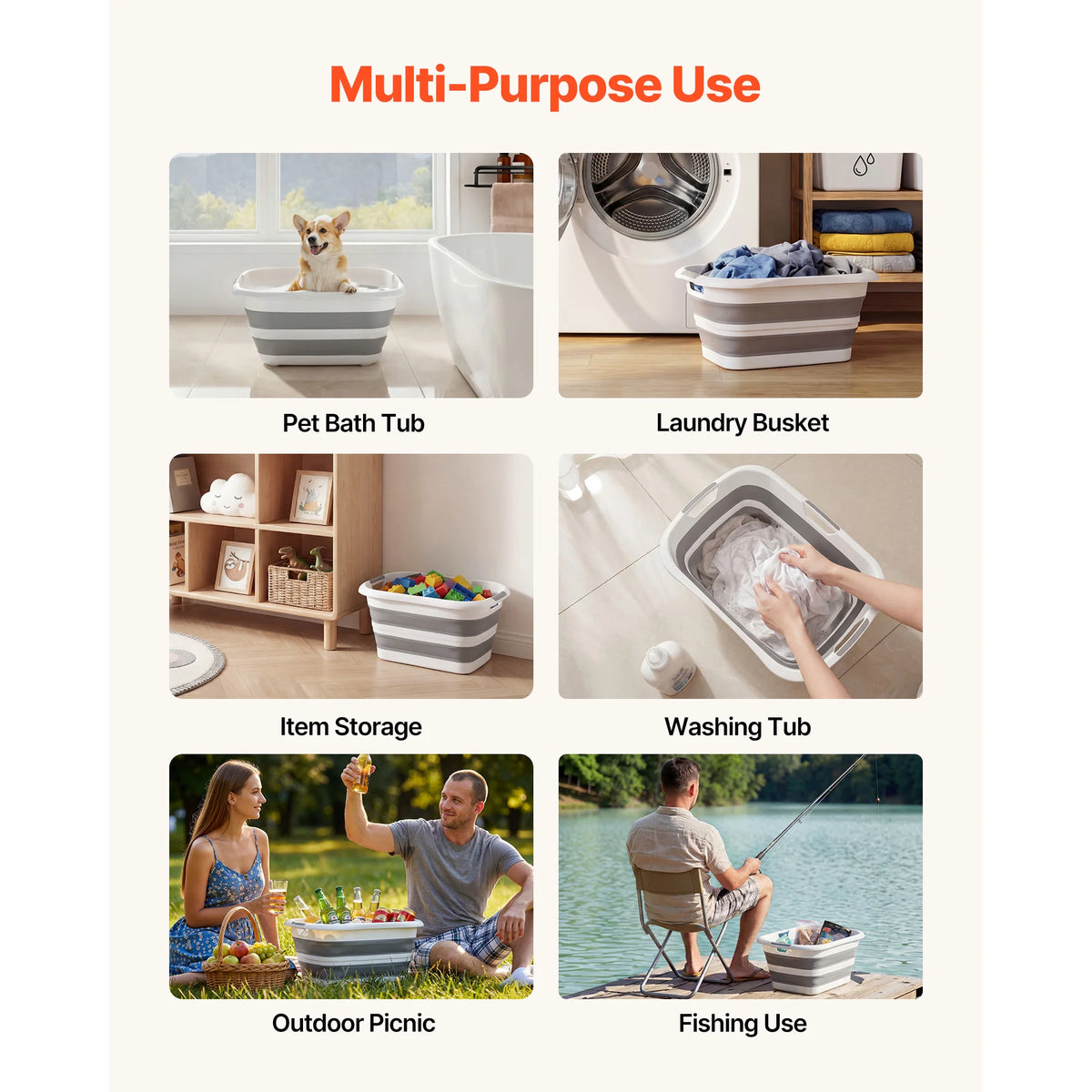 SucceBuy Collapsible Dog Bathtub