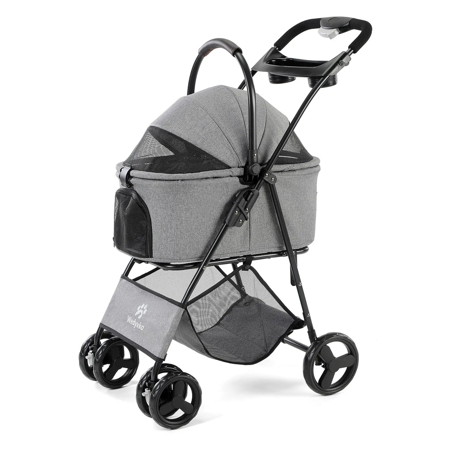 Pet Stroller With Removable Carrier For Dogs And Cats