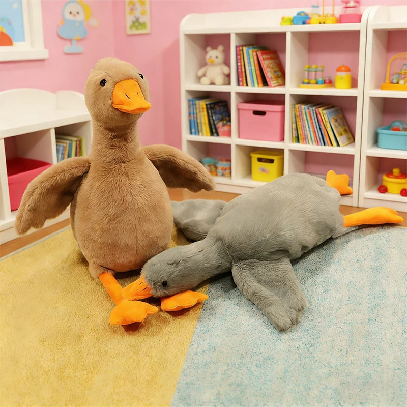 Soft Fleece Goose Plush Toy Relaxing Pet Companion Pillow