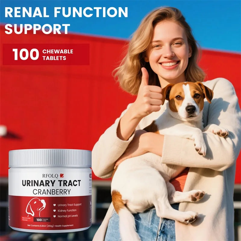Xemenry Cranberry Chewable Tablets for Dogs, 100 Count Pet and Home Outlet
