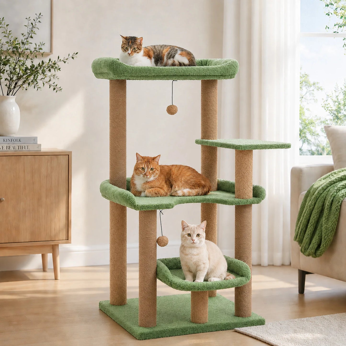 PAWZ Road Multilevel Cat Tree With Sisal Posts And Perch