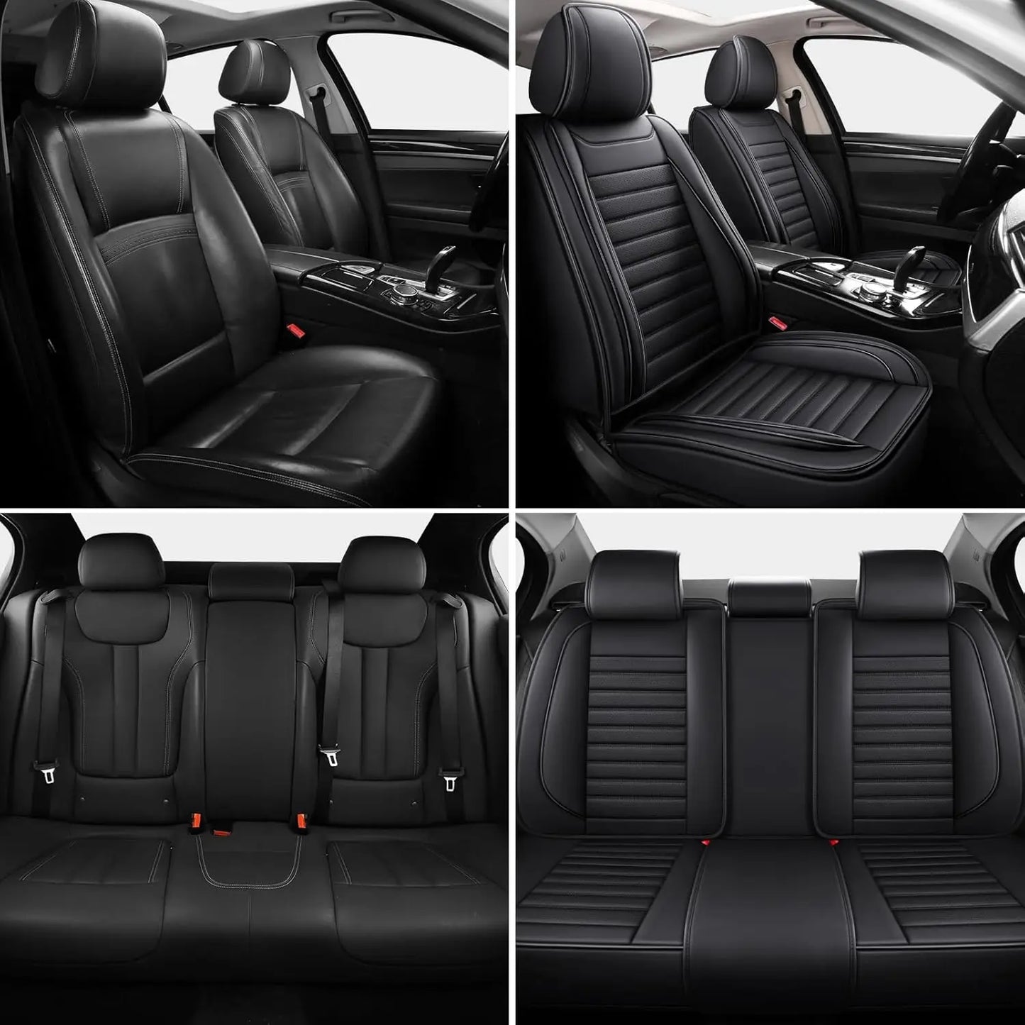 Universal PU Leather Car Seat Covers 5-Piece Front And Rear