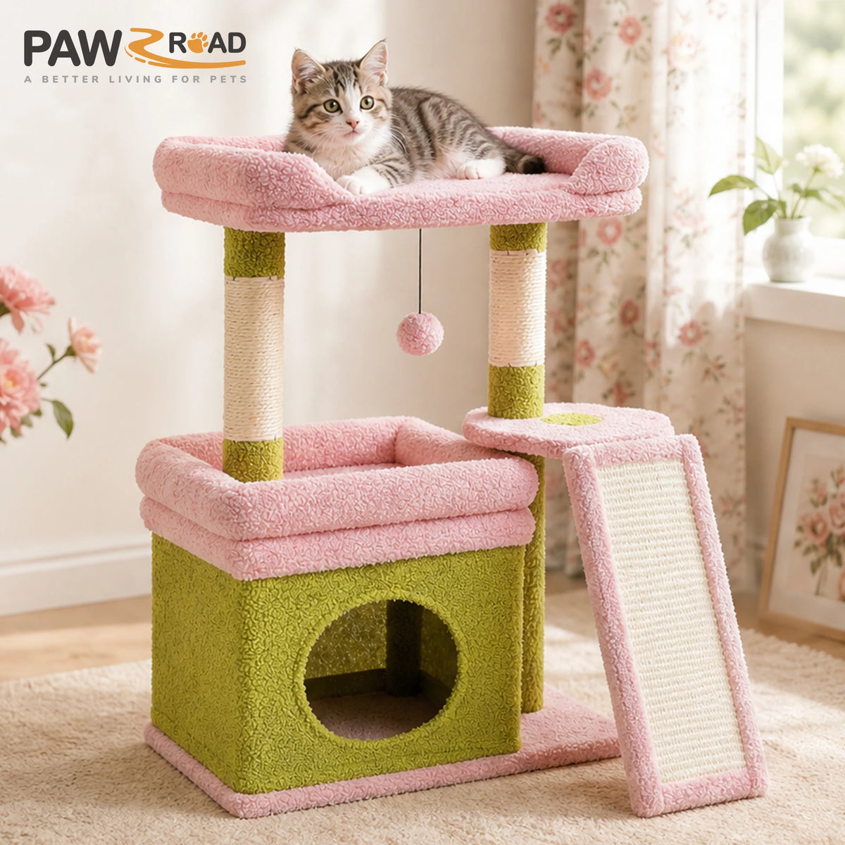 Small Indoor Cat Tree with Condo