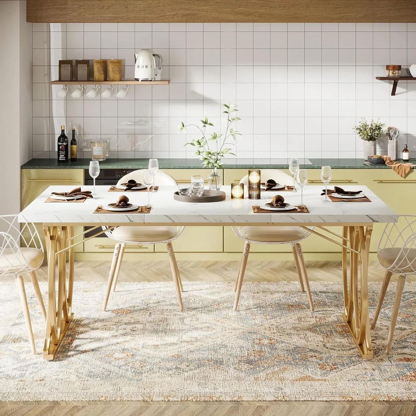 Little Tree Modern Dining Table Rectangular Dining Room Furniture
