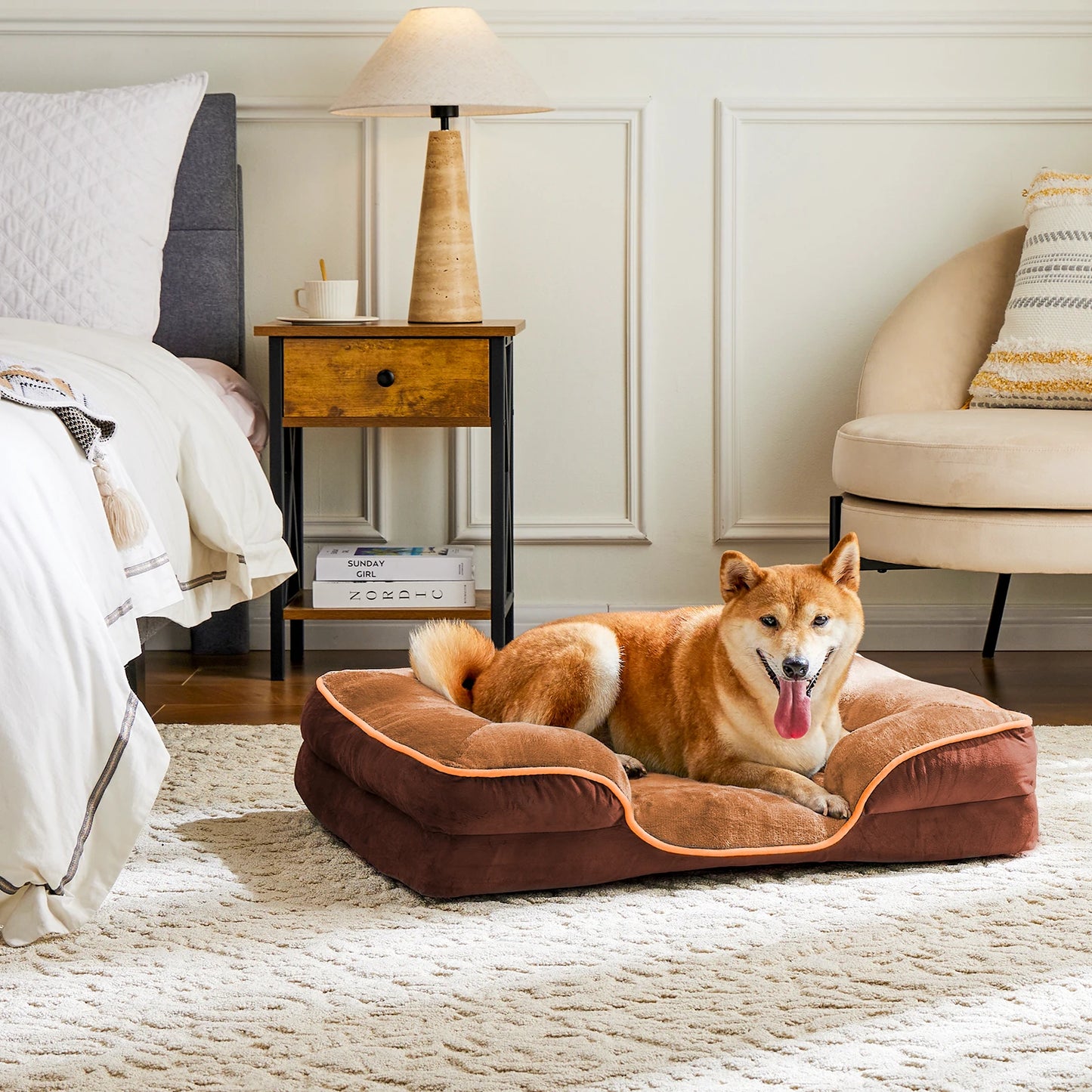 JHK Orthopedic Dog Bed Memory Foam With Removable Cover
