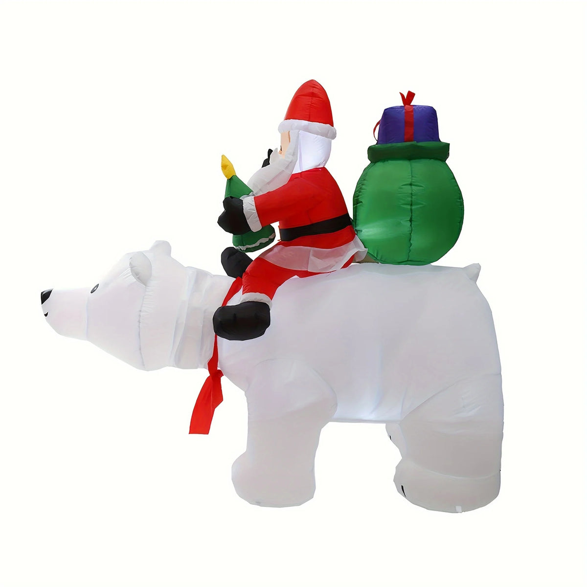 Christmas LED Inflatable Santa Riding Polar Bear With Shaking Head Pet and Home Outlet
