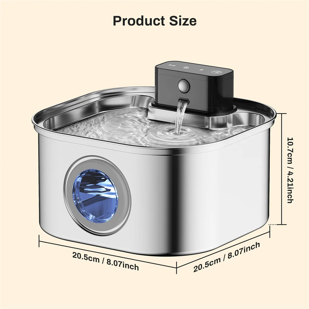 Weomg Rechargeable Stainless Steel Pet Water Fountain