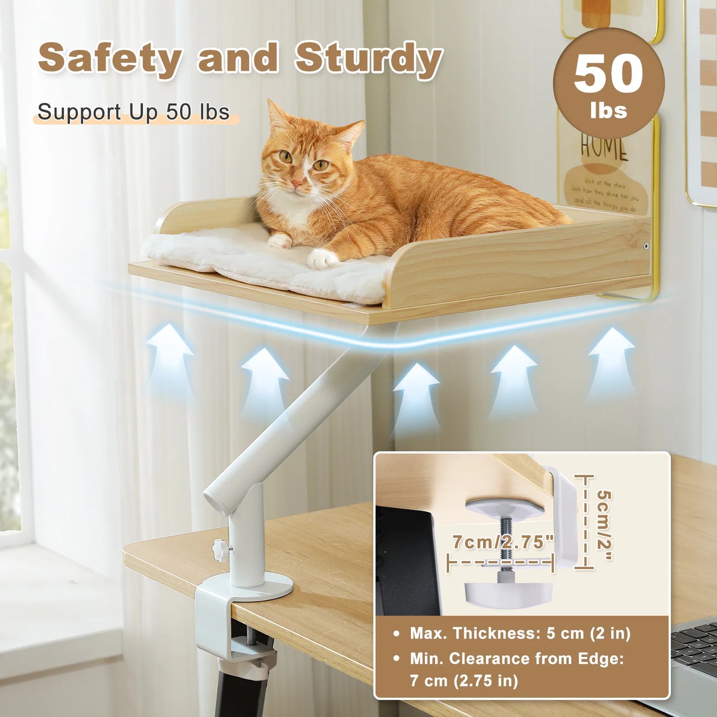 PAWZ Road Cat Desk Bed 360° Rotatable Hammock For Cats