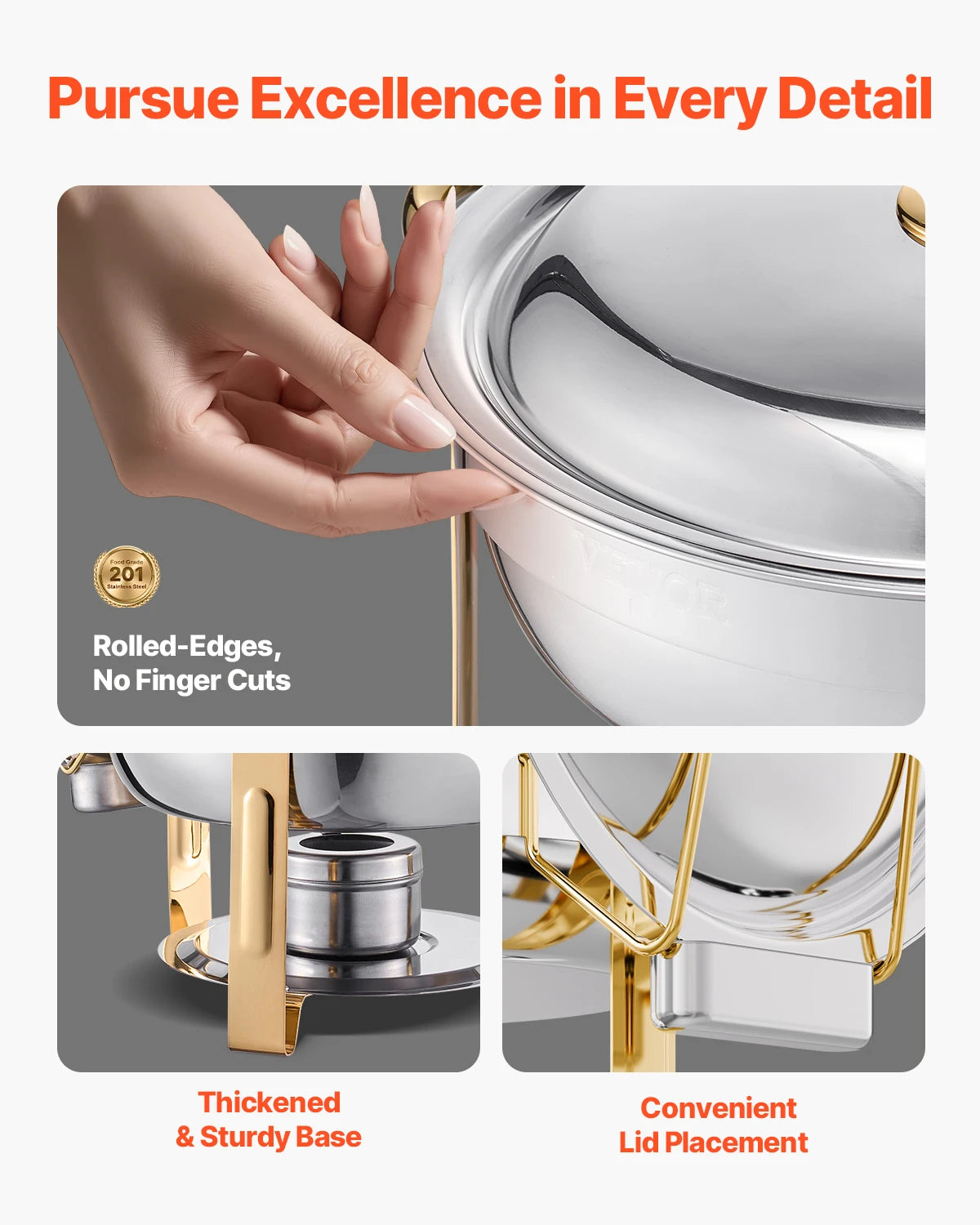 SucceBuy Chafing Dish Buffet Set Stainless Steel Chafer With Pans