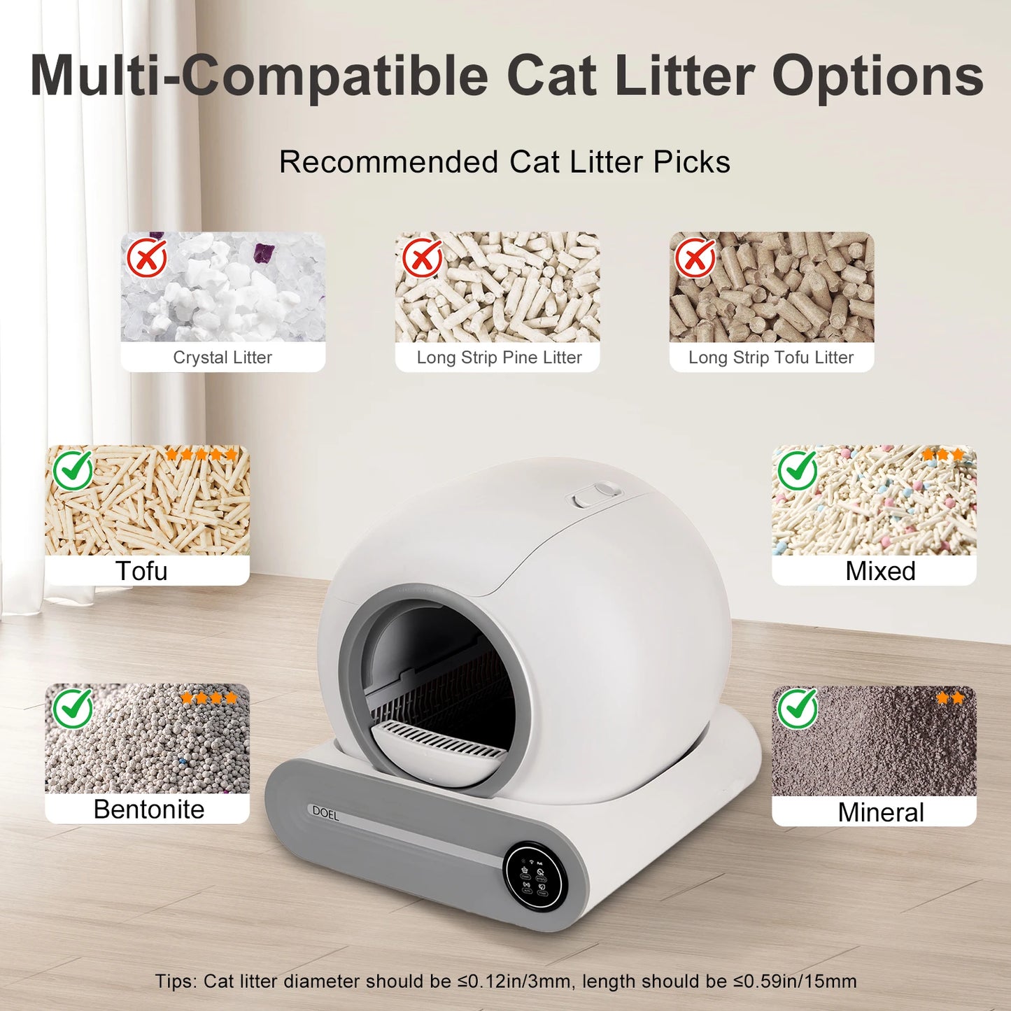 DOEL Automatic Smart Self Cleaning Cat Litter Box App Control