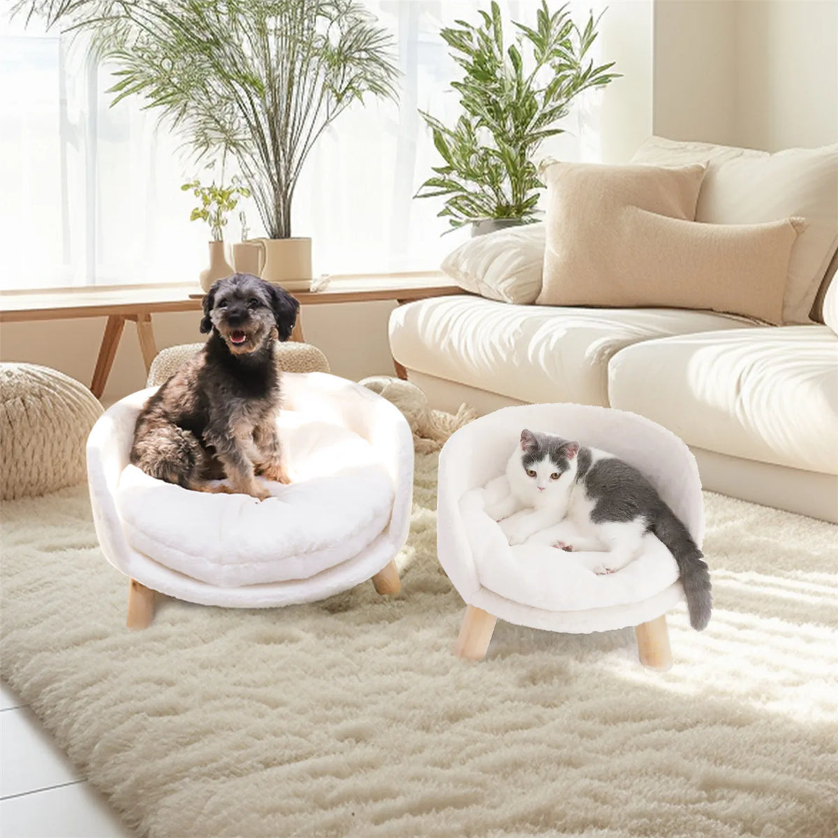 Raised Pet Sofa Bed with Removable Waterproof Cushion Pet and Home Outlet