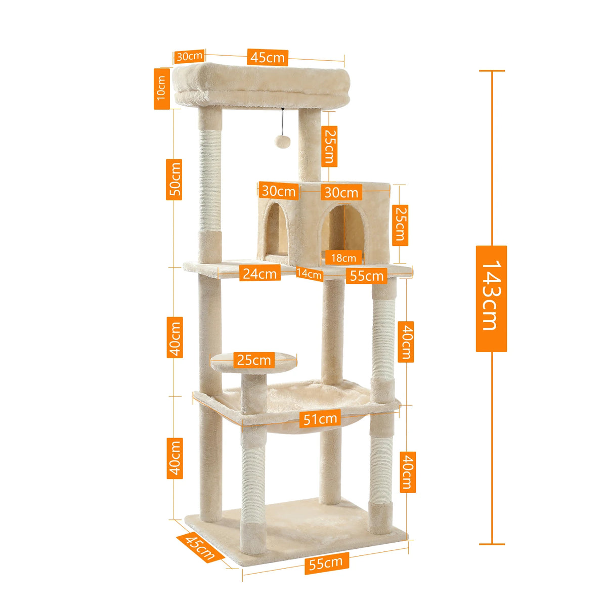 5-Level Cat Tree with Large Hammock