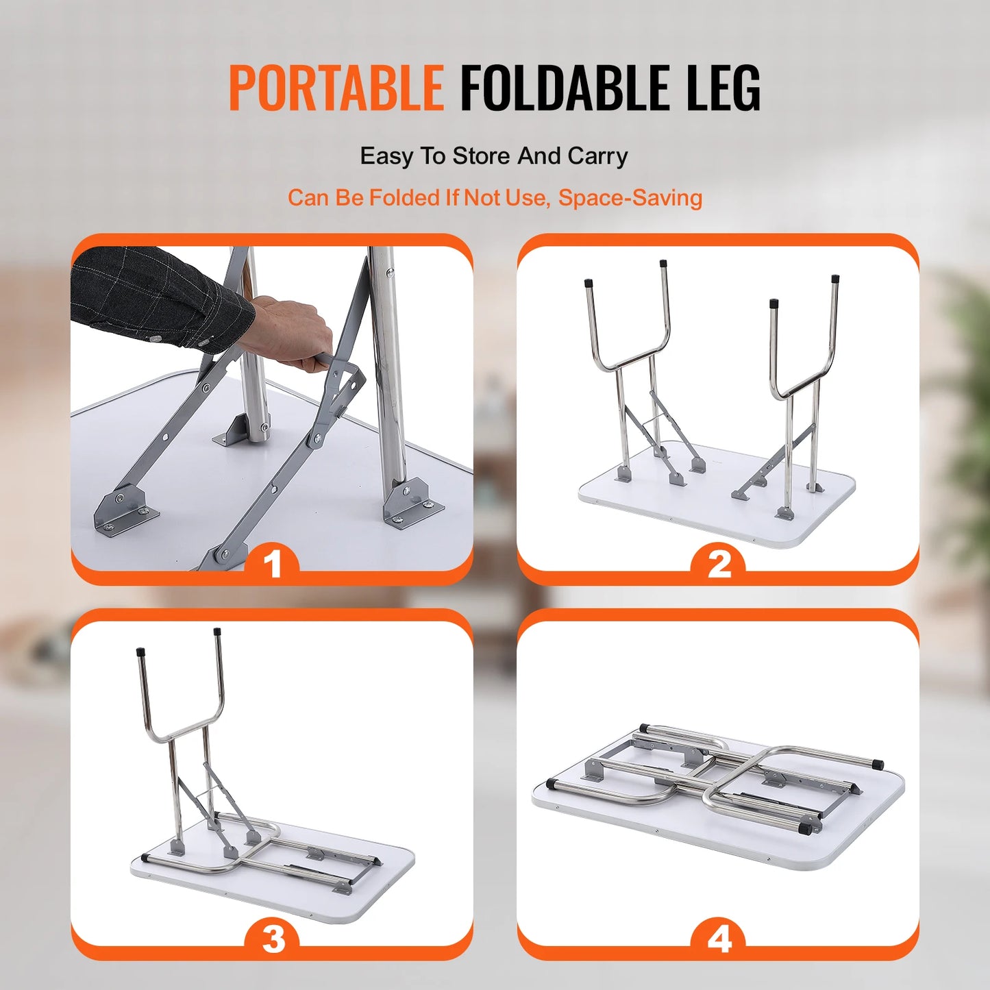 Foldable Pet Grooming Table Stainless Steel Two Arms With Loop