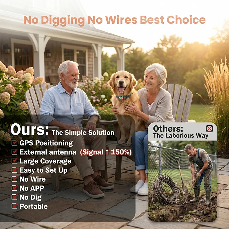 Dog Electronic Fence System Outdoor GPS Fencing Waterproof Training Collar