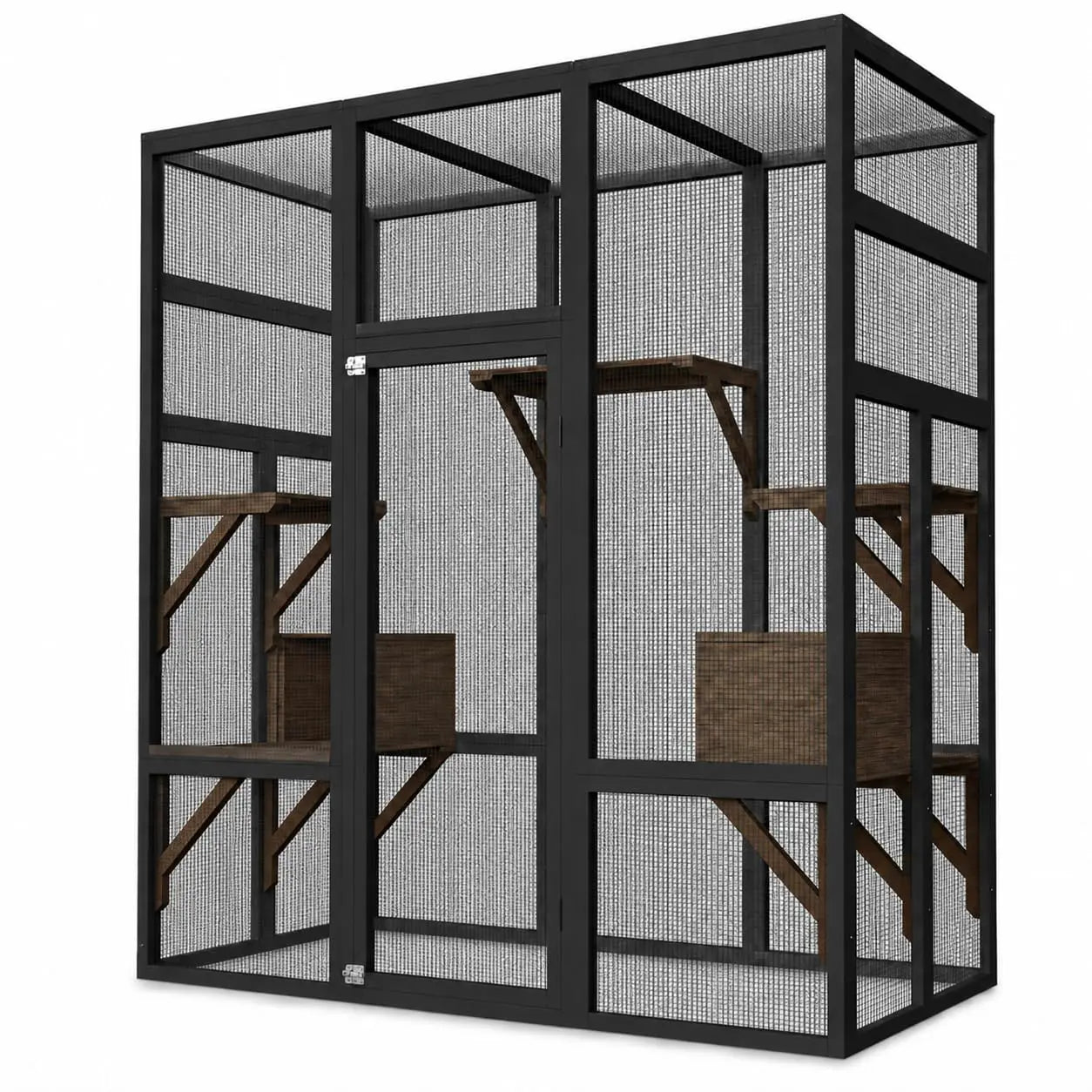 HiMISS Durable Wooden Outdoor Catio Cat House With Secure Cover