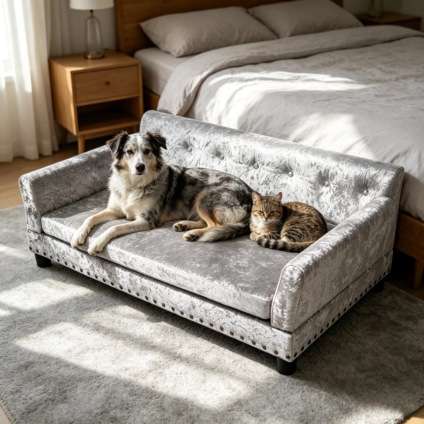 BINGOPAW Elevated Dog Sofa Bed With Removable Sponge Cushion